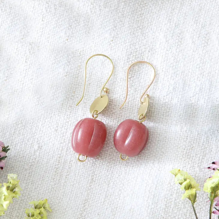 Just Trade 'Garden'  Recycled Glass Earrings - Pink