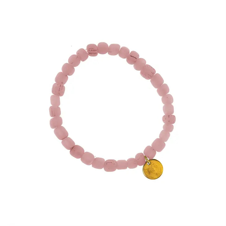 Just Trade 'Garden'  Recycled Glass Bracelet - Pink