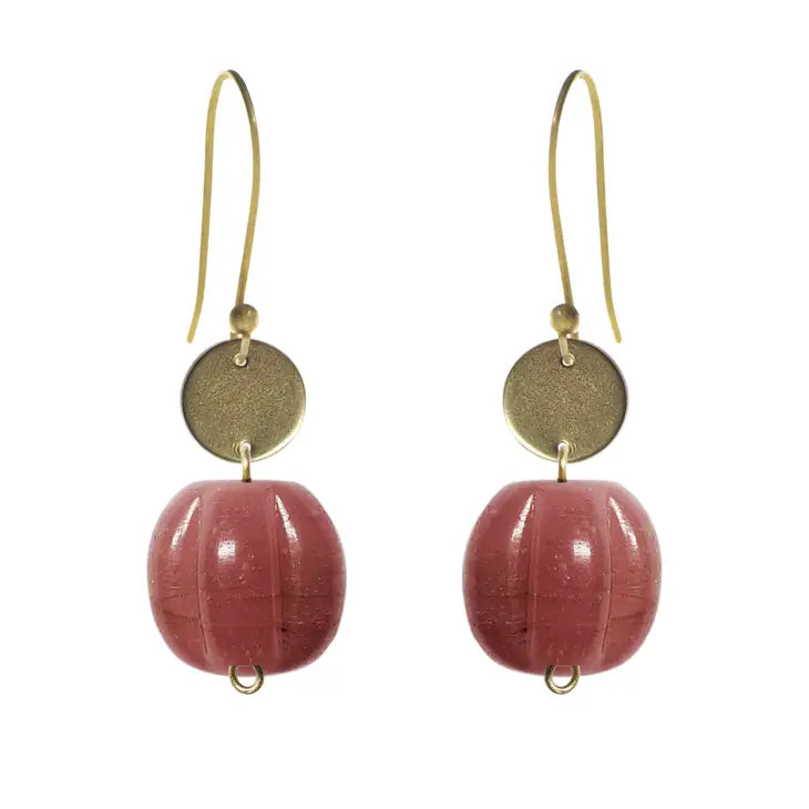 Just Trade 'Garden'  Recycled Glass Earrings - Pink