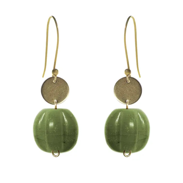 Just Trade 'Garden'  Recycled Glass Earrings - Lime