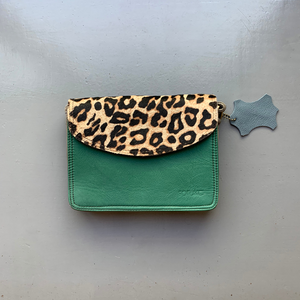Soruka Recycled Leather 'Beth' Small Cross Body - Green, Leopard