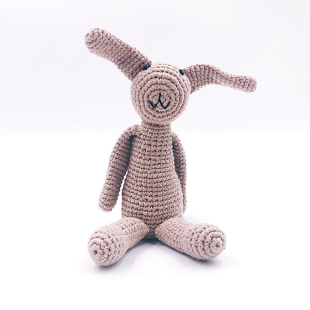Hand-Crocheted My First Bunny Rattle - Taupe