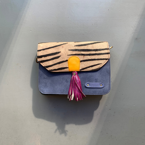 Soruka Recycled Suede 'Claire' Bag - Purple, Stripe