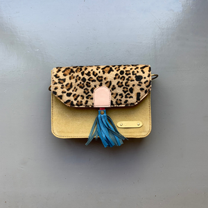 Soruka Recycled Suede 'Claire' Bag - Yellow, Blue, Leopard