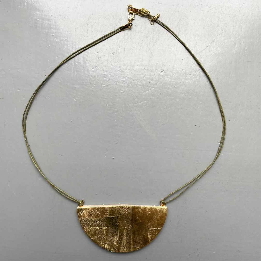 Large Semi Circle Necklace - Gold