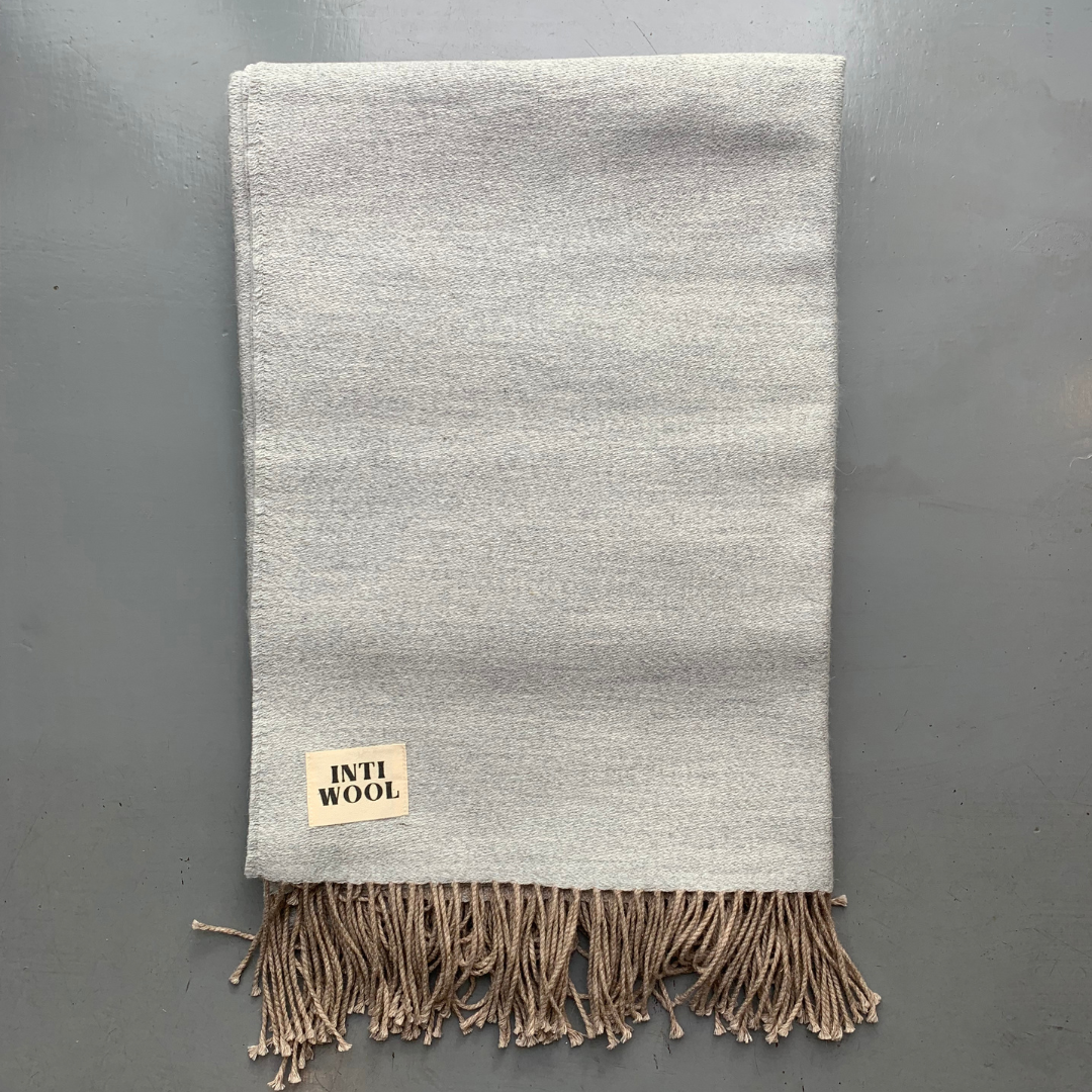 Inti Wool Peruvian Alpaca Blanket - Grey Lima