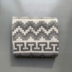 Inti Wool Peruvian Alpaca Blanket - Grey Nazca