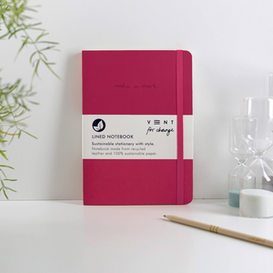 Recycled Leather A5 Notebook – Pink