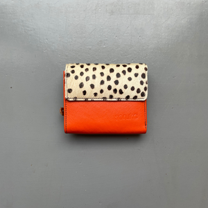 Soruka Recycled Leather 'Rings' Purse - Orange, Spot