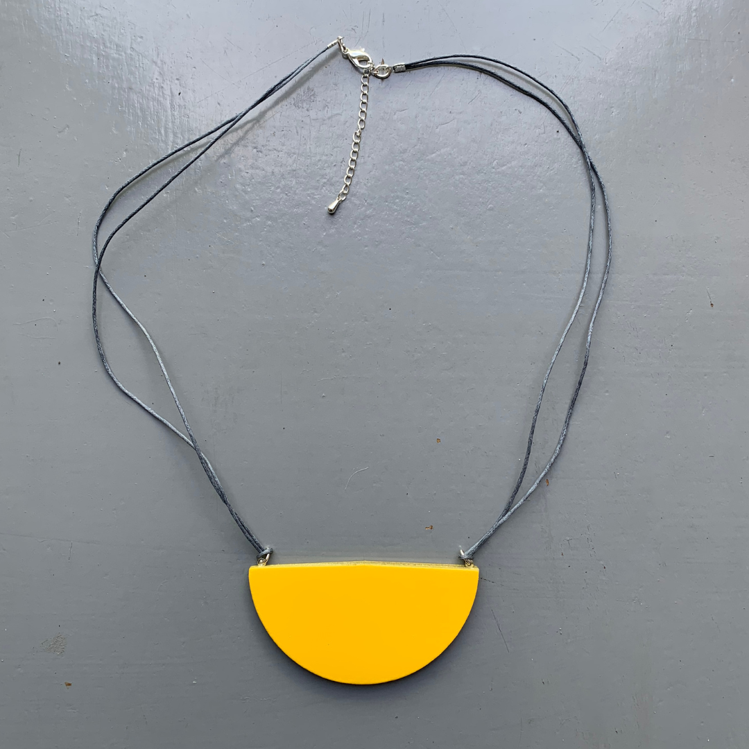Large Semi Circle Necklace - Yellow