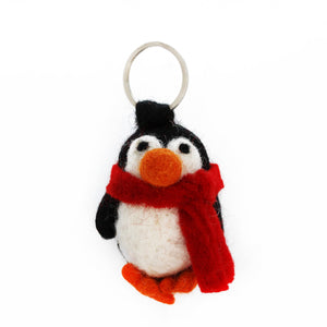 Handmade Felt Cosy Penguin Keyring