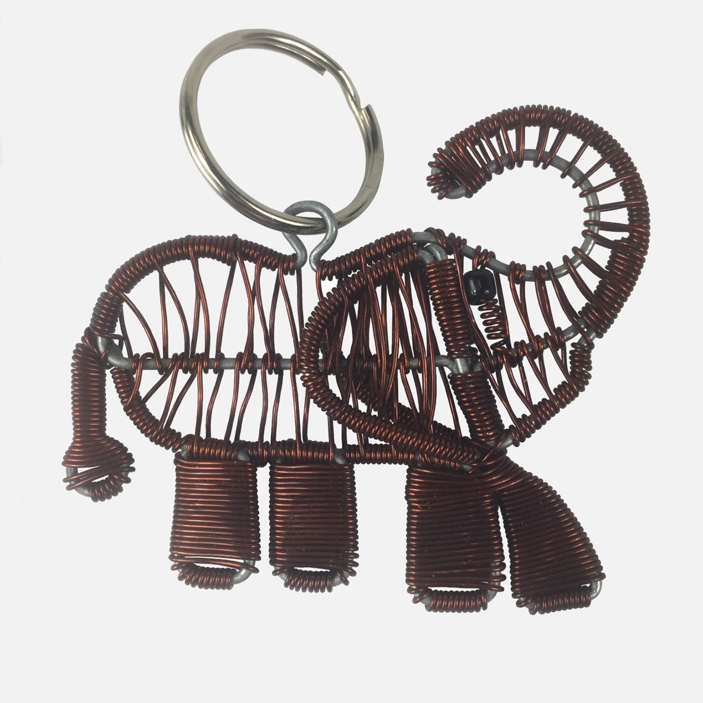 Cycle of Good Recycled Copper Elephant Keyring