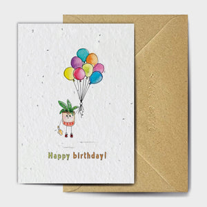 Happy Birthday Balloons - Seed Card