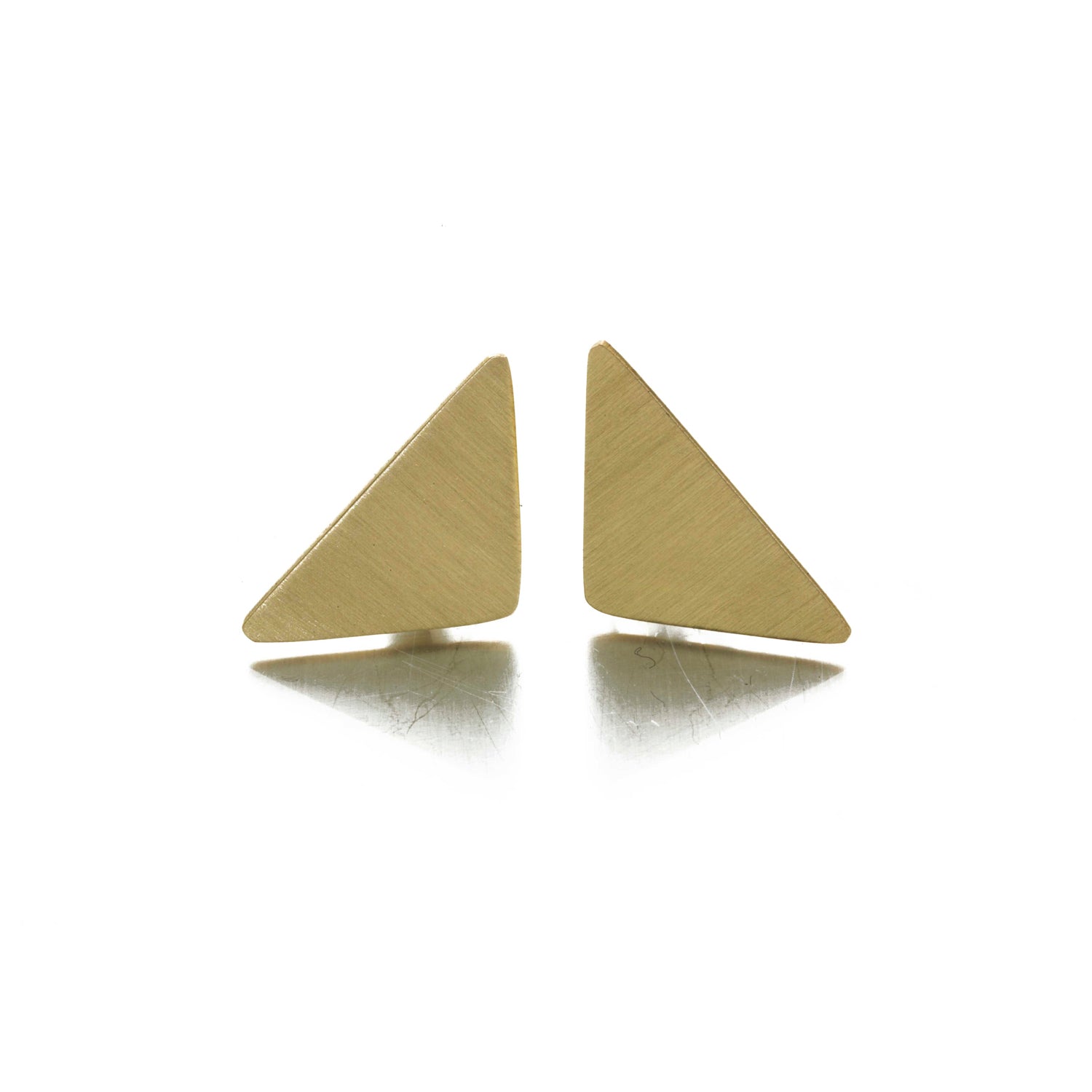 Just Trade Geometric Brass Triangle Stud