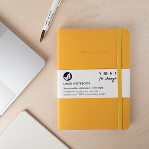 Recycled Leather A5 Notebook – Mustard Yellow