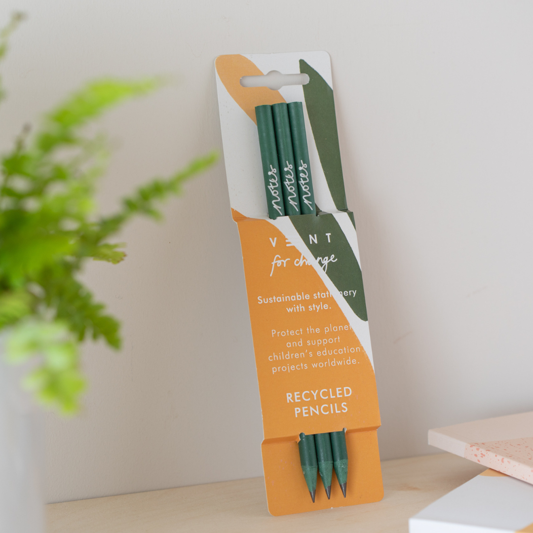 Recycled Pencils NOTES - Olive