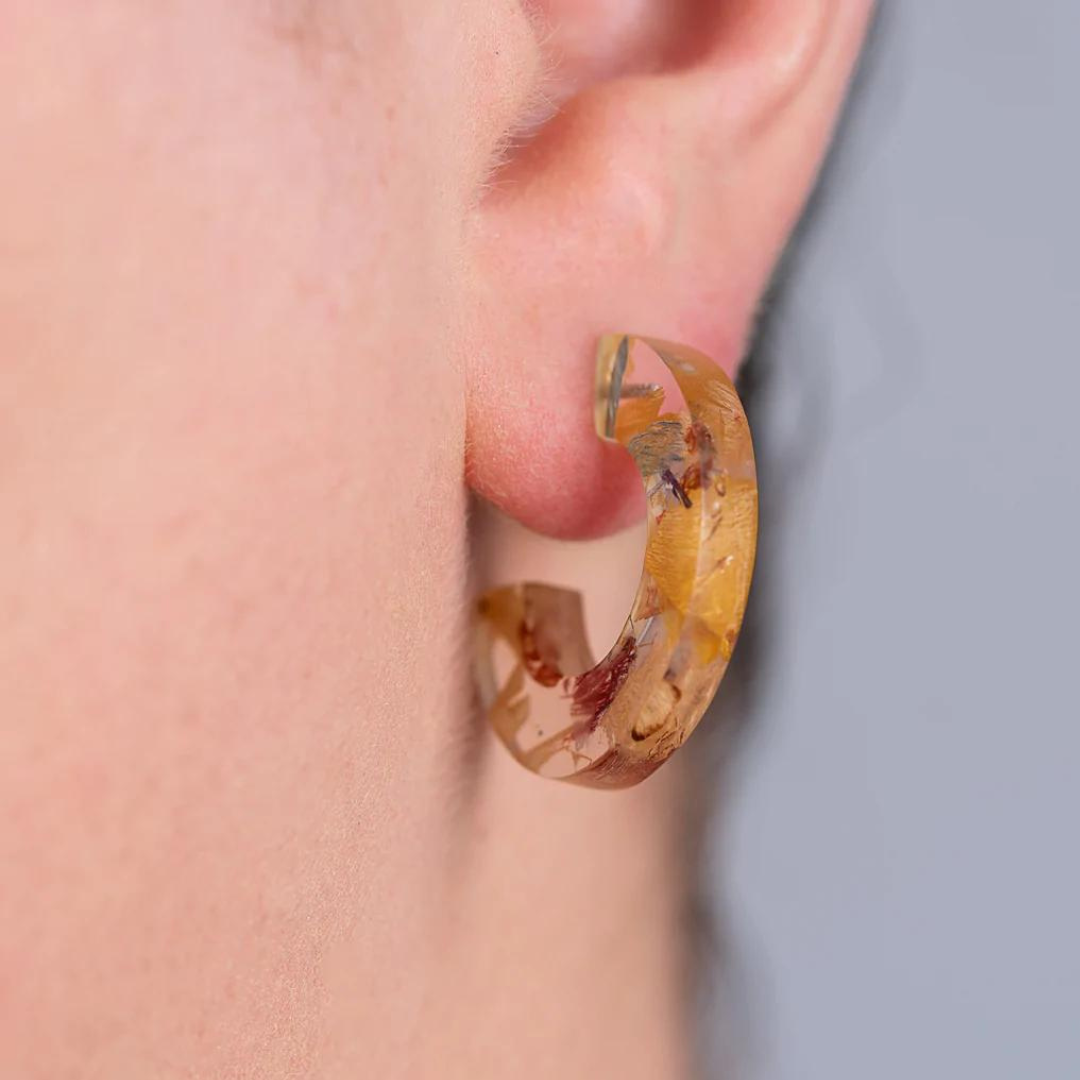 Quartilla Resin Hoops Earrings