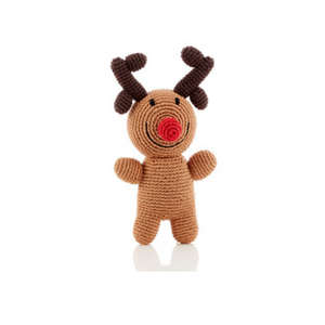 Hand-Crocheted Festive Rudolph Rattle