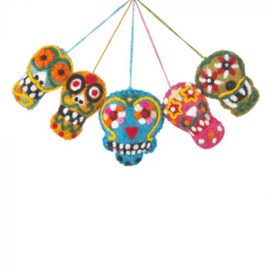 Halloween Sugar Skulls (Set of 5) Hanging Decorations