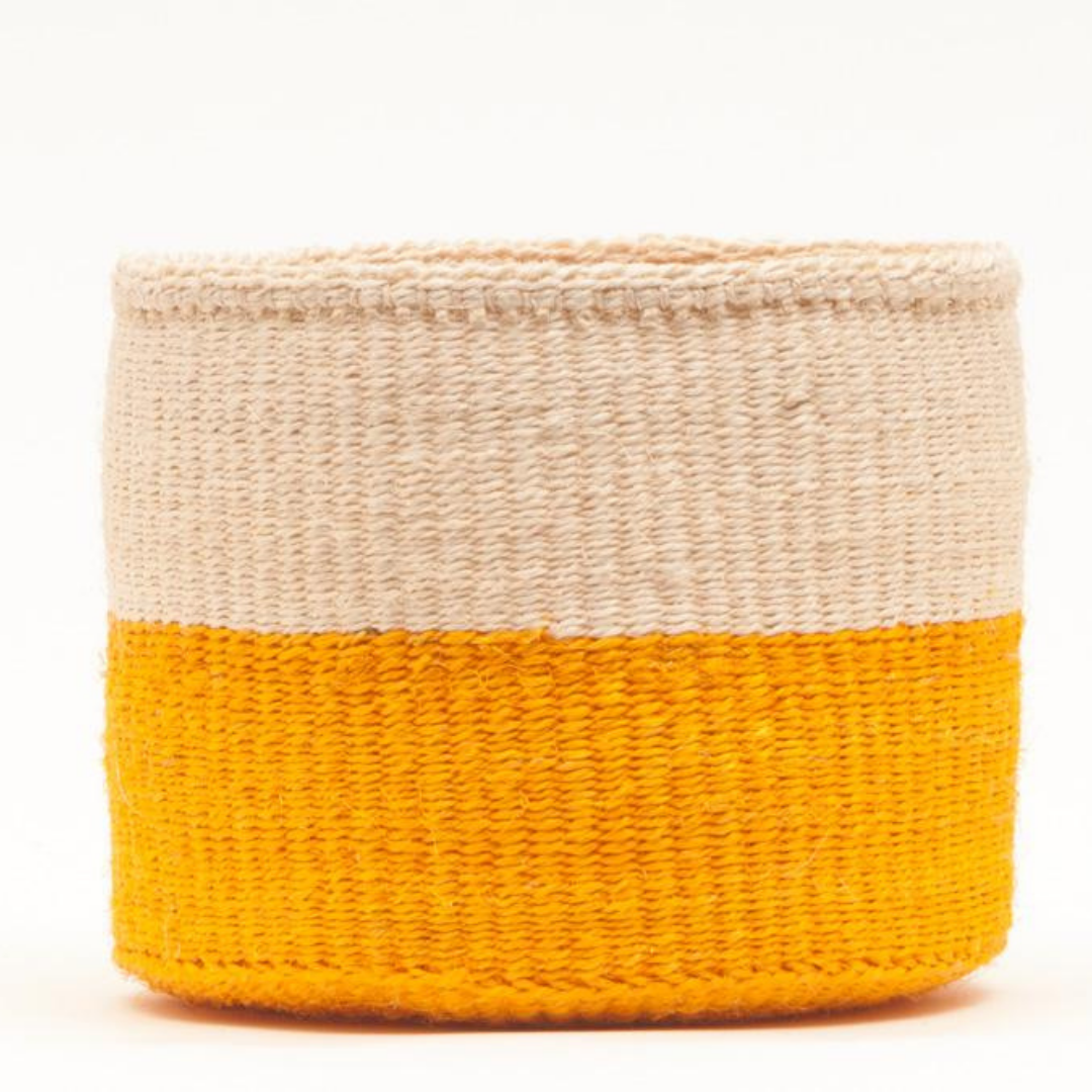 RUKIA Hand-Woven Basket - Orange & White