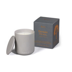 Aery Persian Thyme Scented Candle - Light Grey Clay