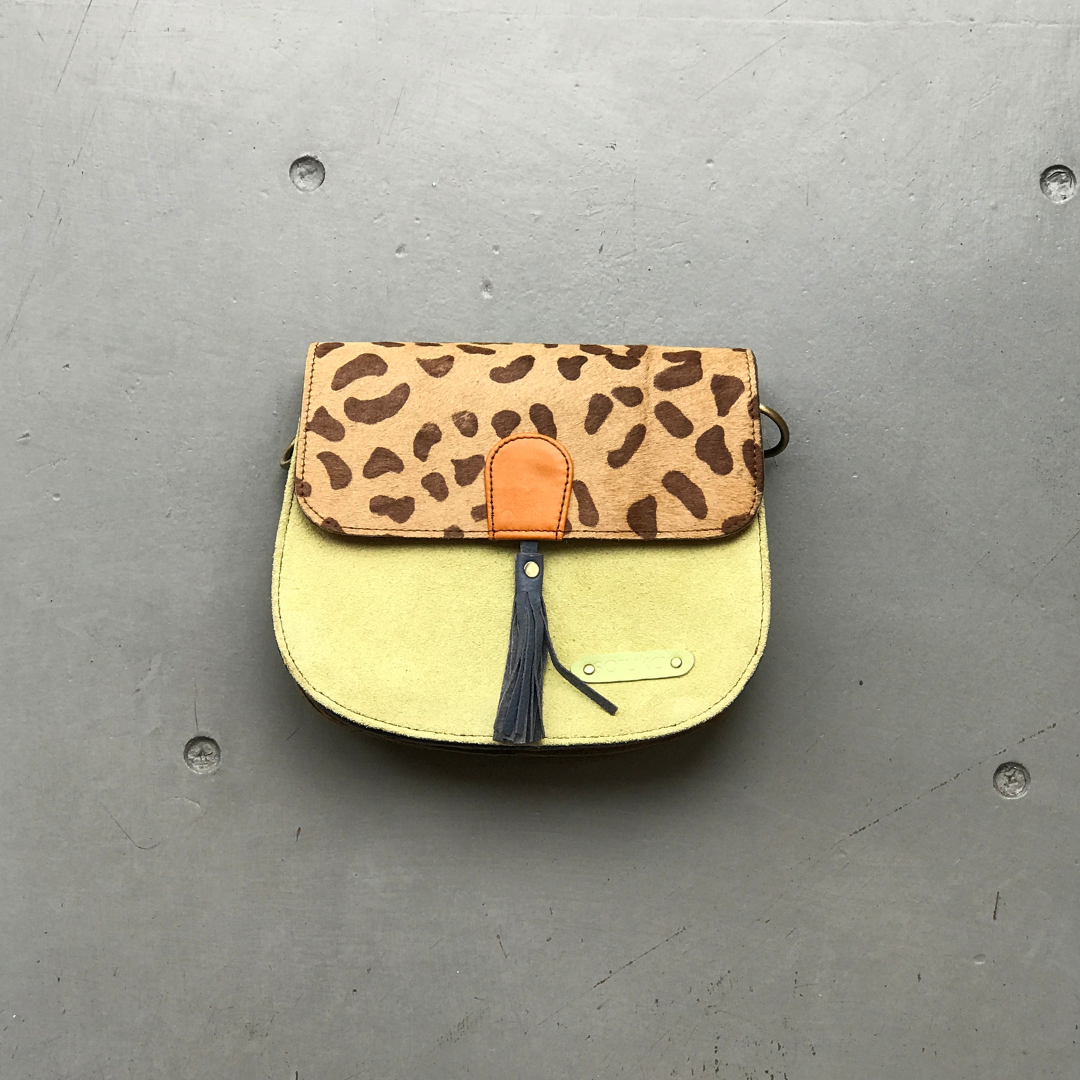 Recycled Suede 'Lena' Bag - Yellow, Orange, Lilac, Spot