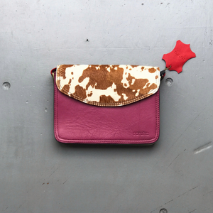 Soruka Recycled Leather 'Beth' Small Cross Body - Pink, Cow