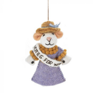 Emmeline the Suffragette Mouse Hanging Decoration