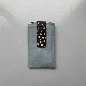 Soruka Recycled Leather Cross Body 'Zoe' Phone Case - Blue, Spot