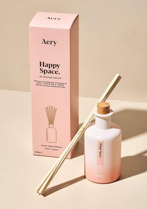 Aery  Happy Space Reed Diffuser - Rose, Geranium & Amber